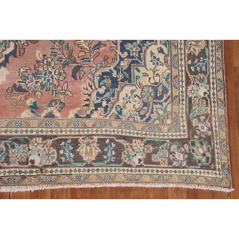 Hamedan Persian Vintage Rug Hand-Knotted Wool Carpet - 6'9"x 10'0"