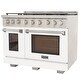 preview thumbnail 24 of 63, Professional 48 in. 6.7 cu. ft. Double Oven Natural Gas Range with 25K Power Burner, Convection Oven in Stainless Steel