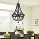 preview thumbnail 22 of 29, Cauhu 4-light Farmhouse Coastal Beaded Empire Chandelier for Dining Room - 16'' W x 16'' D x 27'' H Aged Zinc
