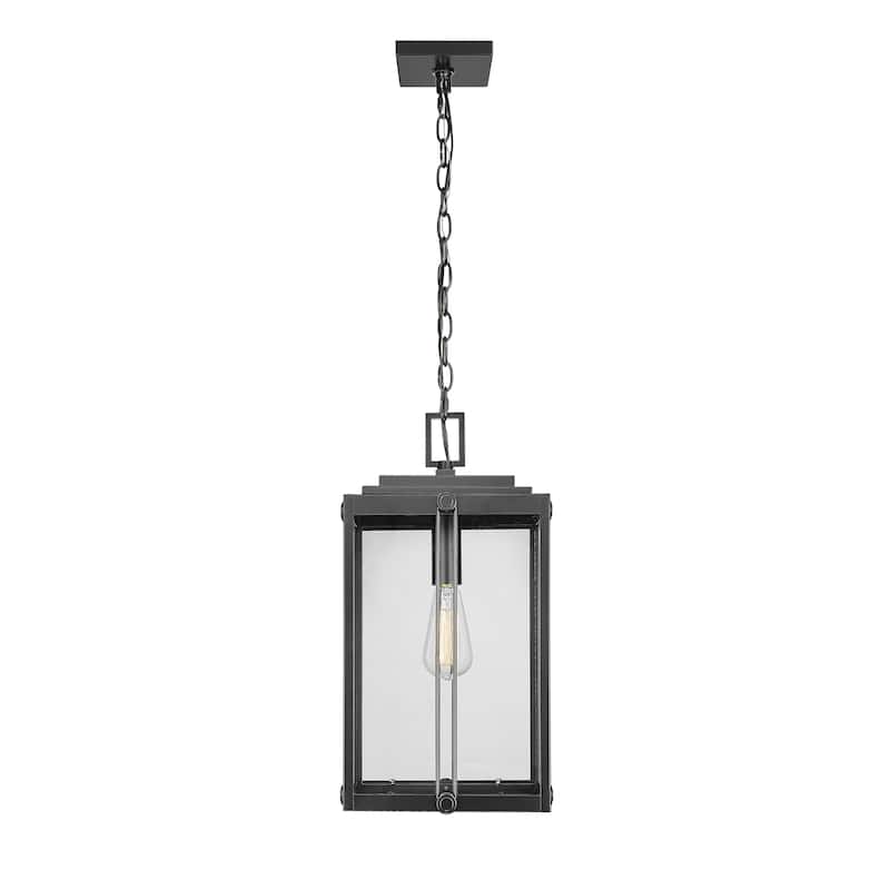 Millennium Lighting Barkeley 4 Light Outdoor Hanging Lantern in Powder Coated Black with Clear Glass Shades