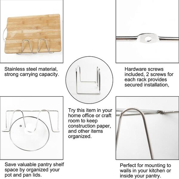 Stainless Steel Lid Pot Holder Plate Rack Wall Mount For Kitchen Storage Overstock 29797518 Simplehuman wall mount paper towel holder, stainless steel. overstock com