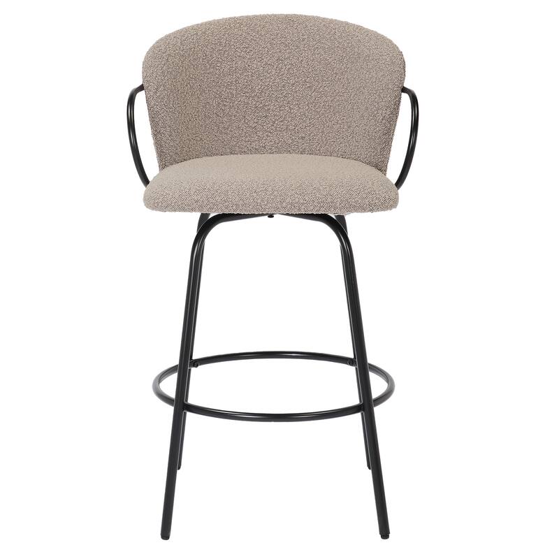 Modern Fabric & Metal 26" Counter Stool w/Swivel, Set of 4