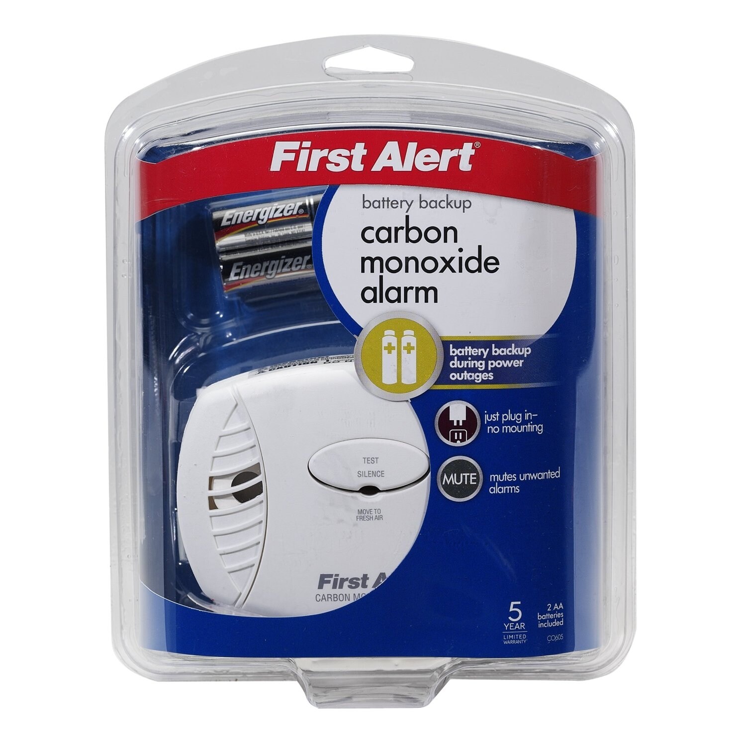 First Alert CO605 Carbon Monoxide Plug-In Alarm with ...