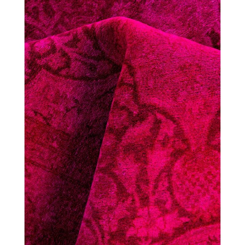 Fine Vibrance One-of-a-Kind Hand-Knotted Area Rug - Pink, 6' 2" x 9' 1" - 6' 2" x 9' 1"