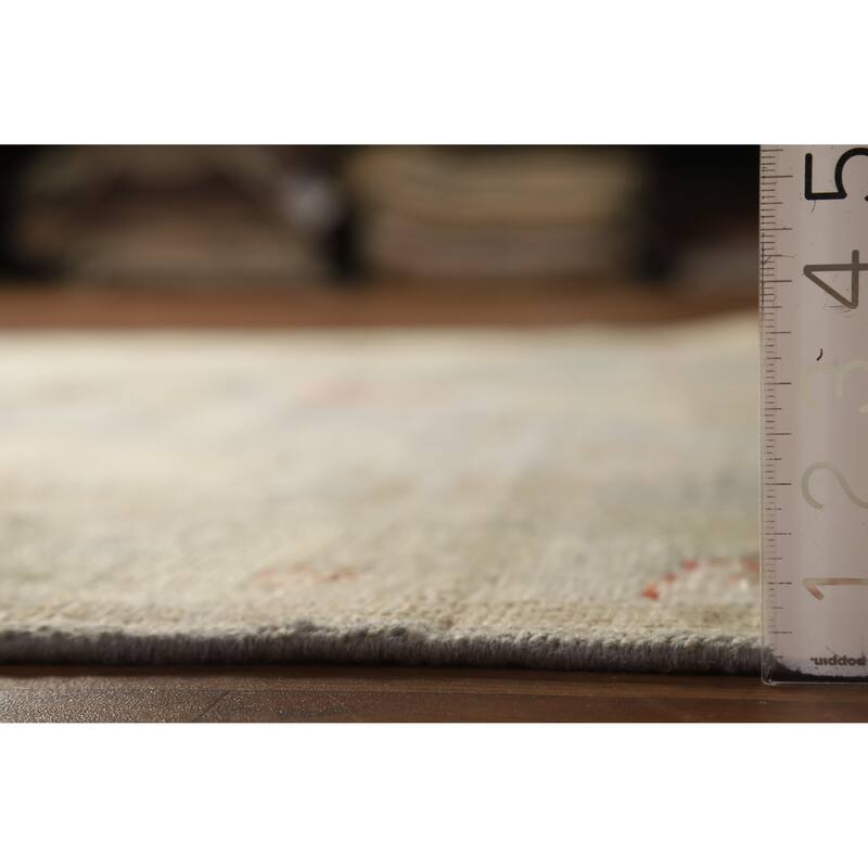Hand Knotted Oriental 100% Wool Carpet Transitional All-Over Navy Blue & Blues Oushak Area Rug - 8' 8'' X 5' 11''