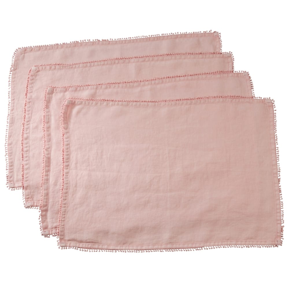 Placemats With Pom Pom Design (Set of 4)