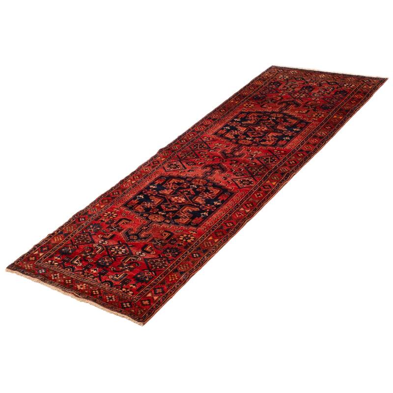 ECARPETGALLERY Hand-knotted Andelz Red Wool Rug - 3'7 x 10'2