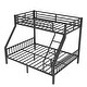 preview thumbnail 4 of 6, Black Twin XL over Queen Size Metal Bunk Bed with Ladder and Slats Support for Adults Teens