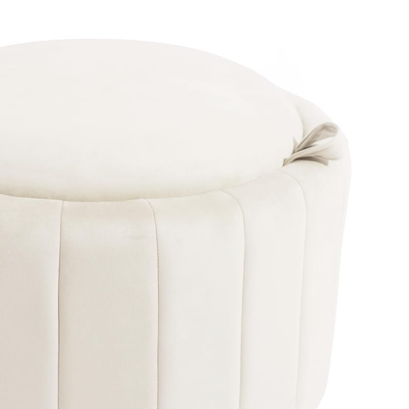 29" Modern Velvet Round Storage Ottoman
