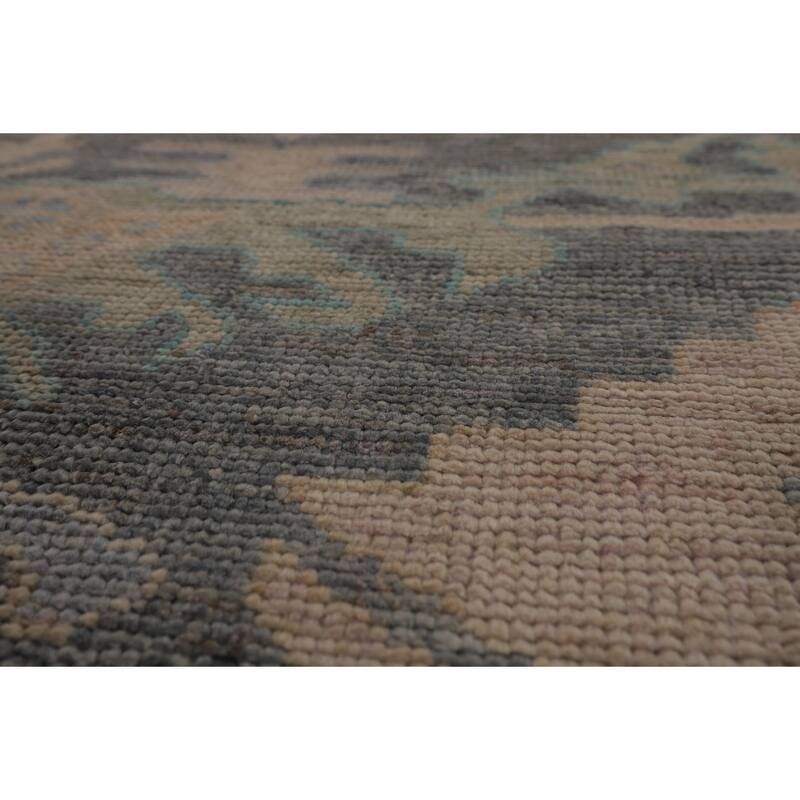 Oushak Turkish Area Rug Handmade Grey Vegetable Dye Wool Carpet - 9'6"x 11'10"