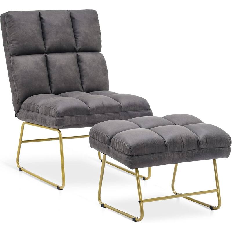 Mcombo Accent Chair with Ottoman, Lounge Sofa Couch,4013