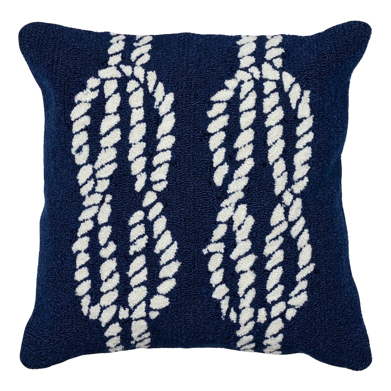 Liora Manne Frontporch Ropes Indoor/Outdoor Pillow Navy 18" Square