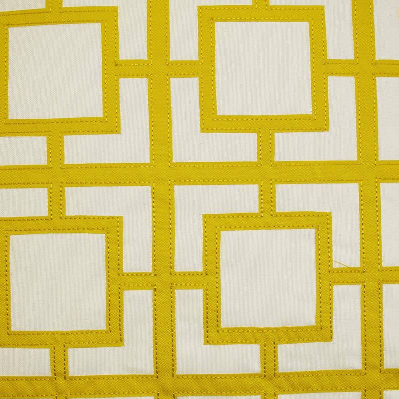 Edie At Home Modern Links Applique Indoor & Outdoor Decorative Pillow, Citron