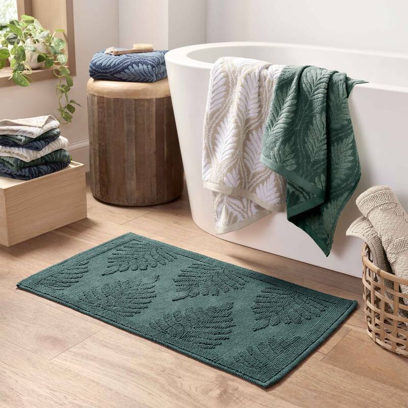 Martex Restore Fern Ogee 100% Reversible Bath Rug