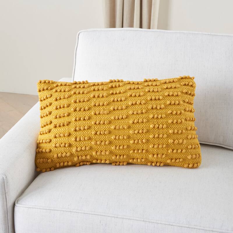 Mina Victory Life Styles Textured Geometric Dots Throw Pillow , ( 12"X20" )