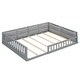 preview thumbnail 17 of 22, Full Size Wood Toddler Bed with Guardrail and Upholstered Pillow