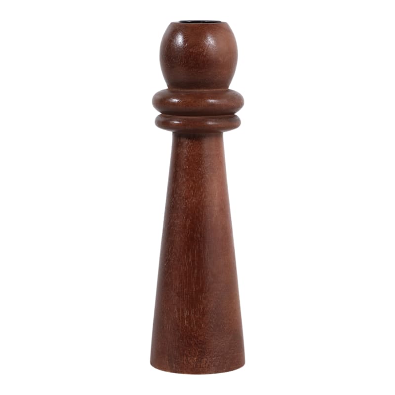 Mango Wood Pillar and Taper Candle Holders Sculptural Turned Design