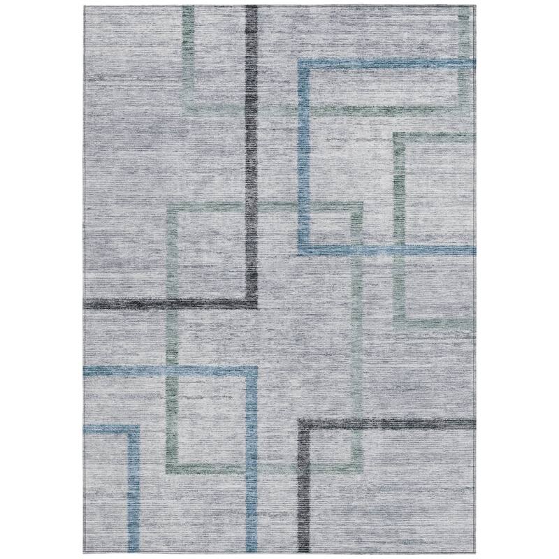 HomeRoots Geometric Transitional Rectangle Outdoor Rug