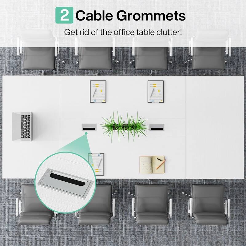 8FT Conference Table 94.49 Inches Large Meeting Table Podcast Table