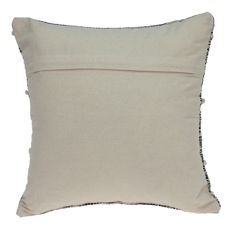 Hand Woven Striped Throw Pillow - 18" - Beige and Black