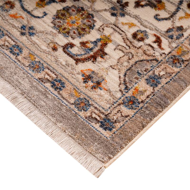 Arcelina Nuulyn Gray Oriental Polyester Area Rug