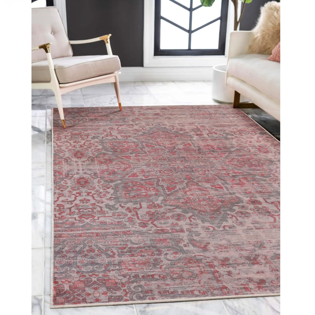 Superior Manakin Vintage Medallion Washable Non-Slip Indoor Area Rug