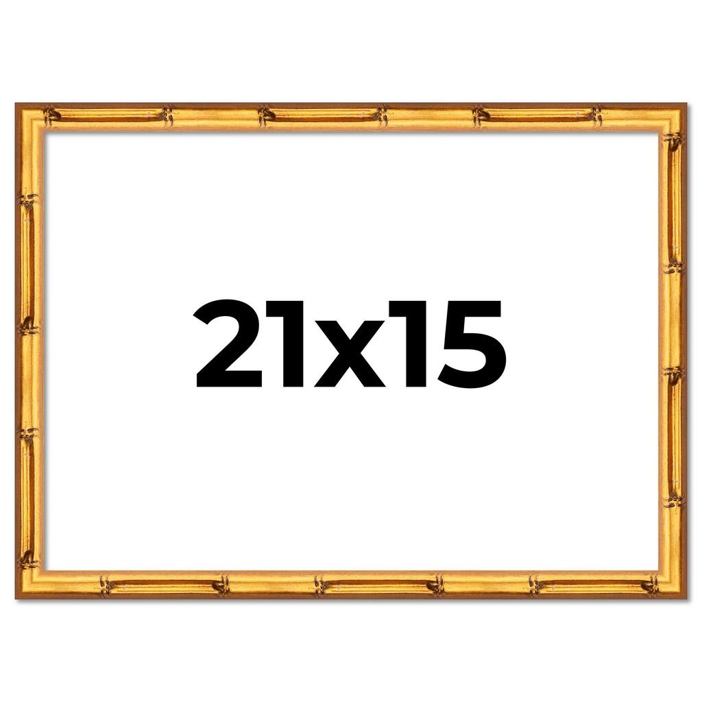 21x15 Frame Gold Bamboo Picture Frame Modern Photo Frame Includes UV Acrylic Shatter Guard Front Acid Free Foam Backing Board