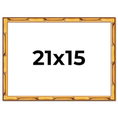 21x15 Frame Gold Bamboo Solid Wood Picture Frame | 1 Inch Moulding