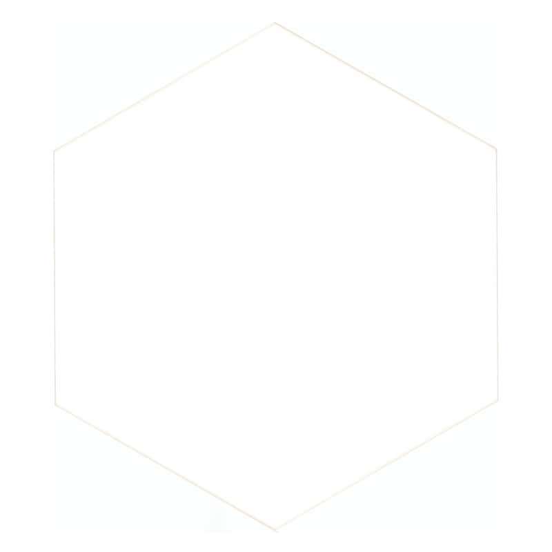 10 inch Hexagon Porcelain Matt Tile - 17 pieces (7.40 sf) - White