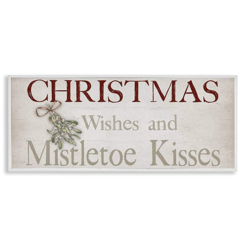 Stupell Christmas Wishes & Mistletoe Kisses Framed Giclee Art Design By Susie Boyer