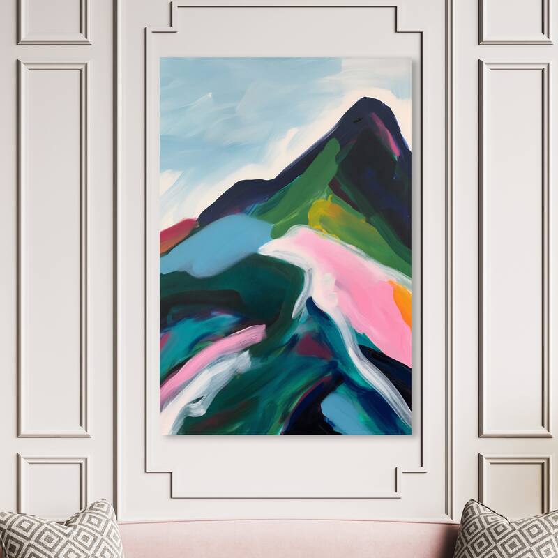Wynwood Studio Canvas Nature and Landscape Green Mountain Peak Green and Modern & Contemporary Wall Art Canvas Print - 54 x 36