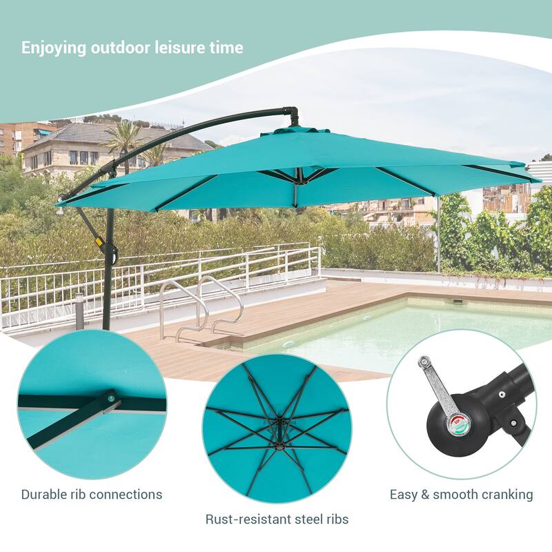 BONOSUKI 10ft Patio Umbrella,Hanging Market Umbrellas w/Tilt Adjustment