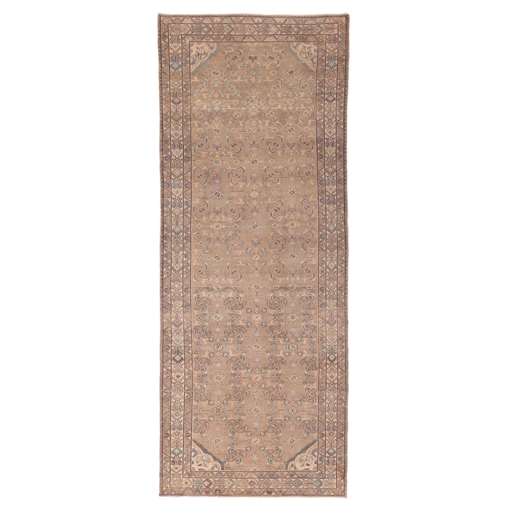 ECARPETGALLERY Hand-knotted Antalya Vintage Brown Wool Rug - 4'4 x 11'1