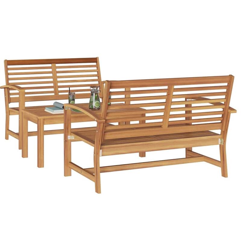 vidaXL Garden Sofa Set Natural Solid teak wood - 37 x 18 x 16