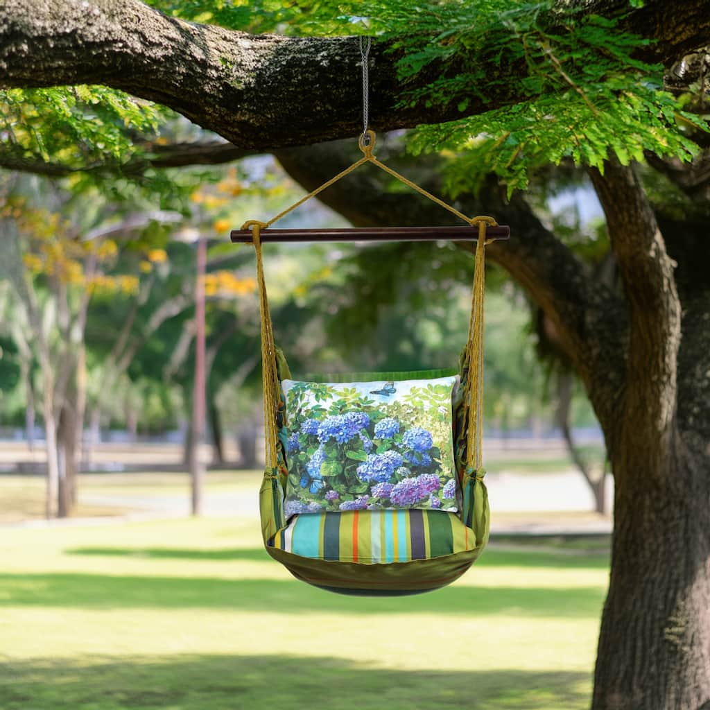 Magnolia Casual Swing Set 4 piece - Citrus Stripe w/ Hydrangeas and Butterfly