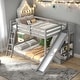 preview thumbnail 2 of 13, Full Over Full Bunk Bed With Ladder,Slide And Shelves for Bedroom