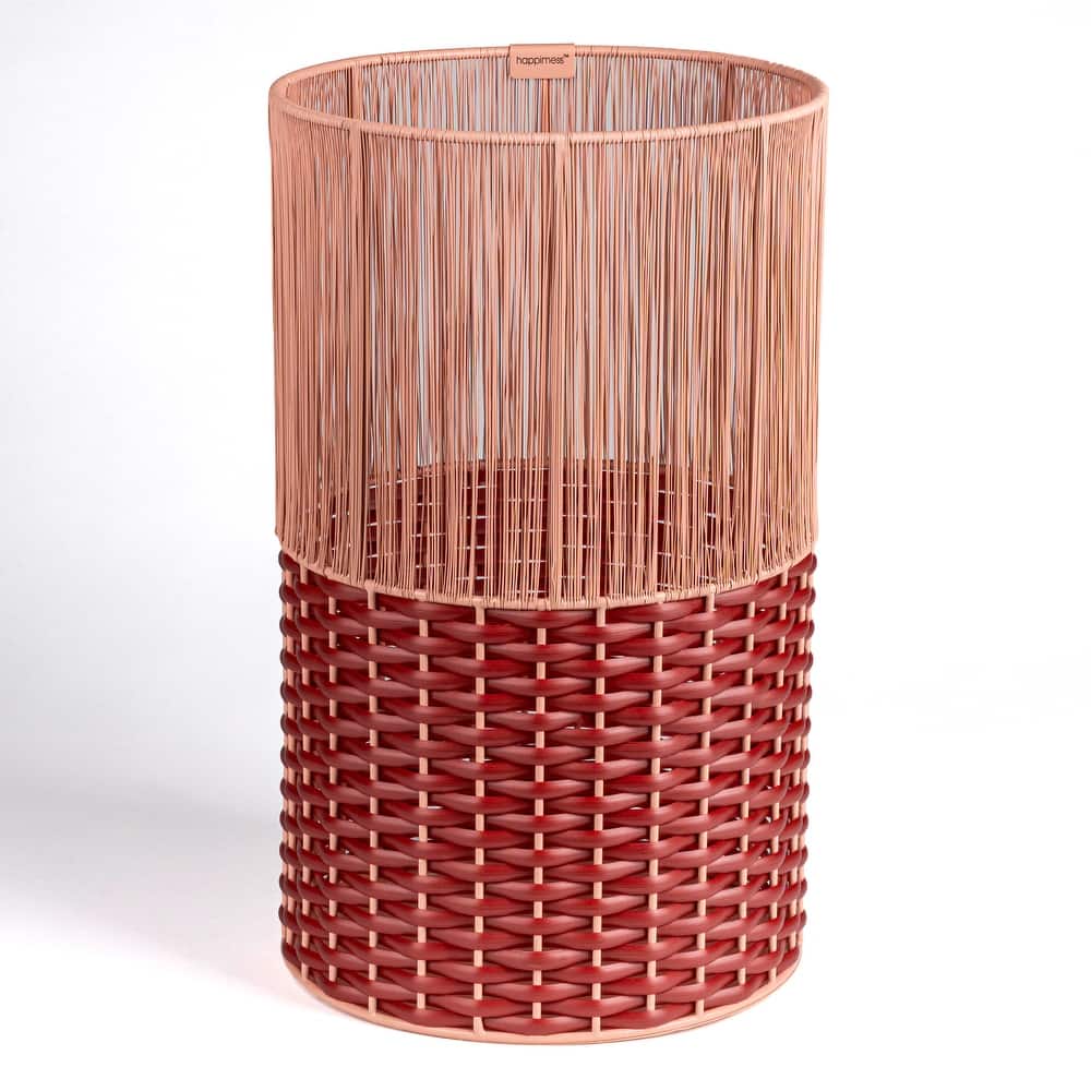 Harper Modern 4.13-Gallon 2-Tone Faux Wicker Cylinder Waste Basket