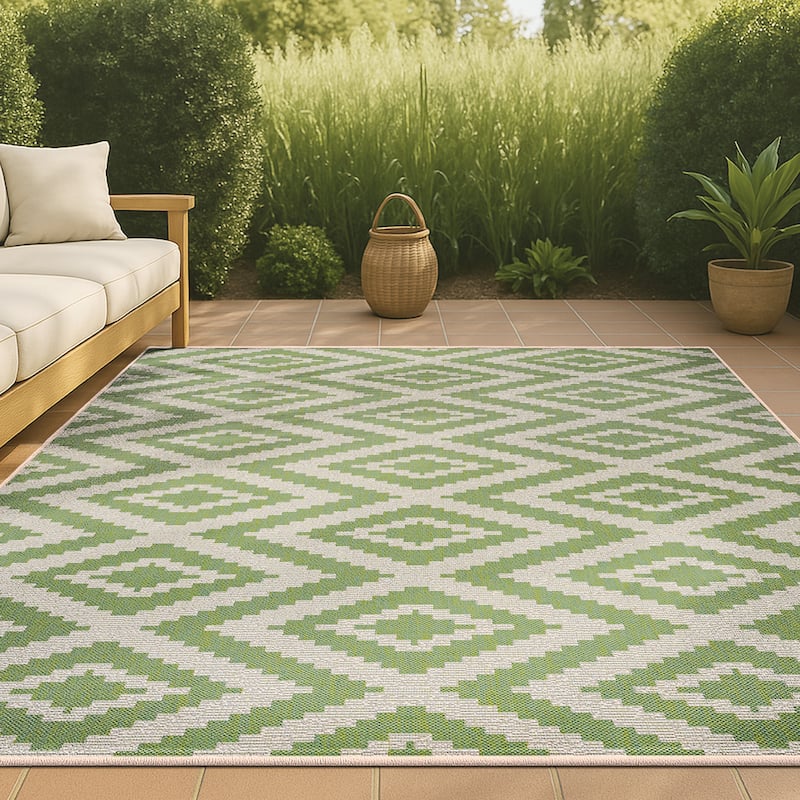 JONATHAN Y Vine Diamond Tribal Indoor/Outdoor Area Rug