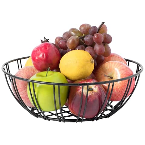 Black Wire Iron Basket Fruit Bowl