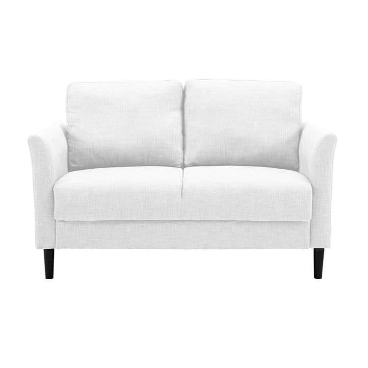 Claire Linen Fabric Loveseat, 2-Seater Sectional Small Loveseat for ...