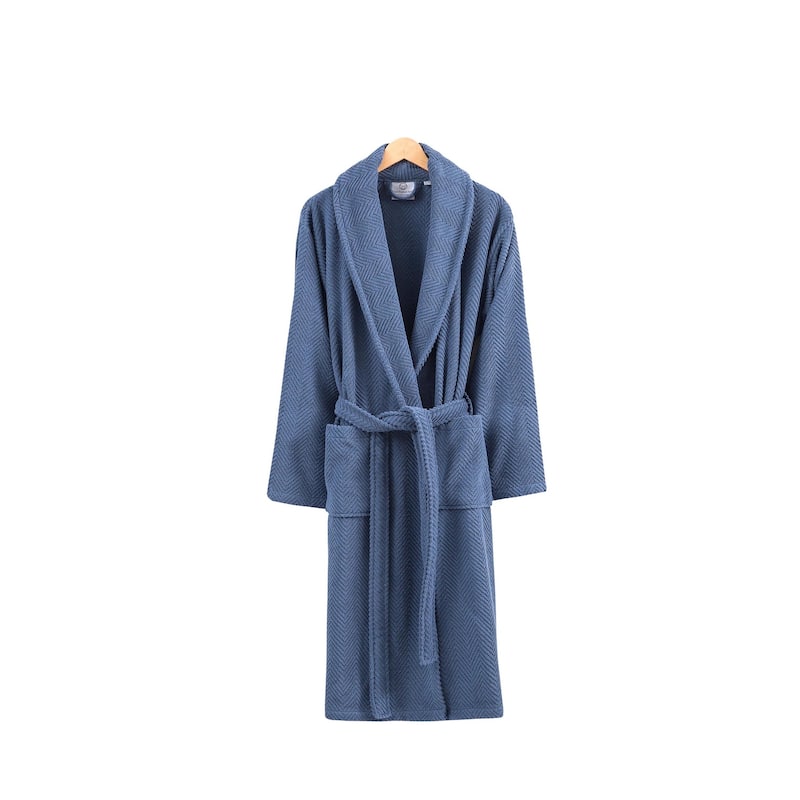 Ozan Premium Home Chevron Luxury Collection 100% Turkish Cotton Unisex Bathrobe
