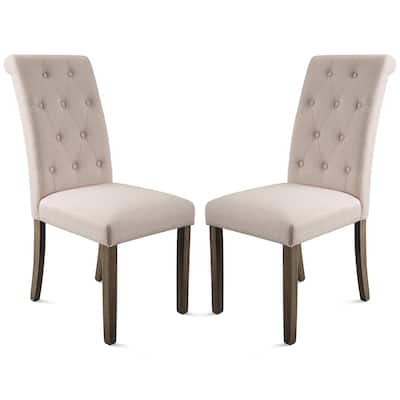 Aristocratic Style Dining Chair Noble and Elegant Solid Wood Tufted Dining Chair Dining Room Set (Set of 2)
