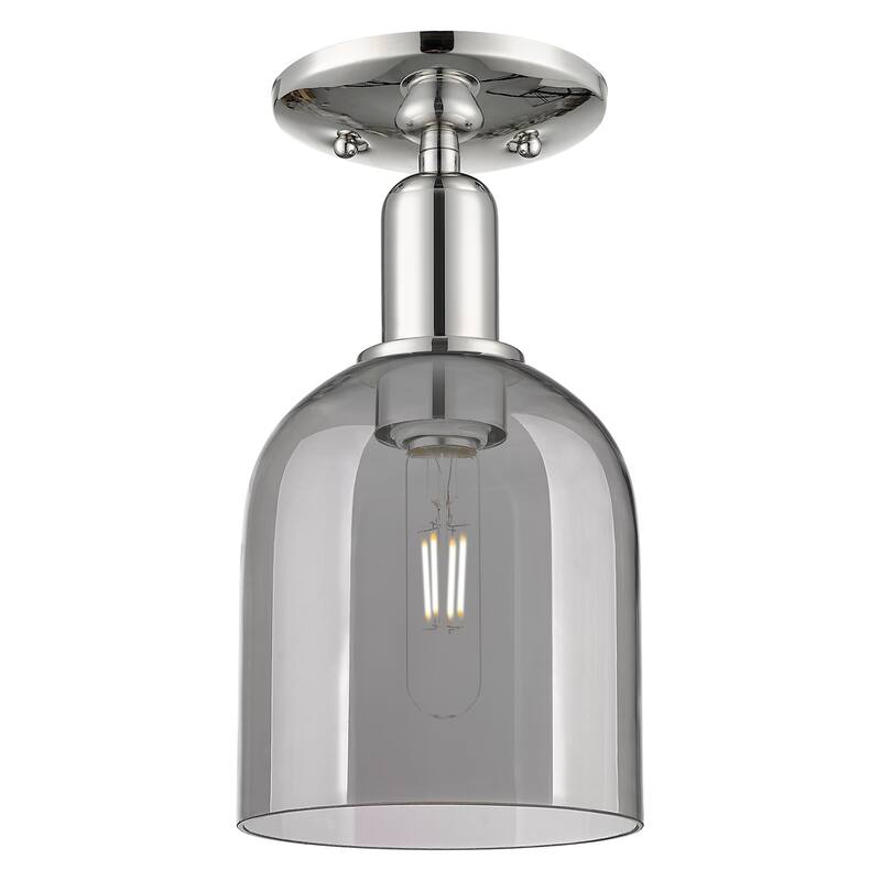 Innovations Lighting 716-1C-11-6 Bella Semi-Flush Bella 6" Wide - Polished Nickel / Light Smoke