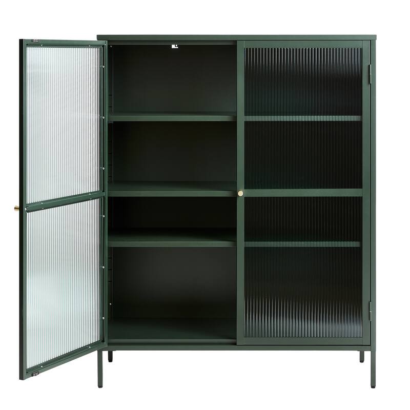 Rye Studio Brianne Modern Metal & Glass 55" Display Cabinet