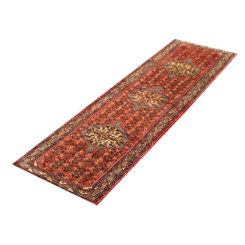 ECARPETGALLERY Hand-knotted Anatolian Red Wool Rug - 2' 9" x 9' 7"