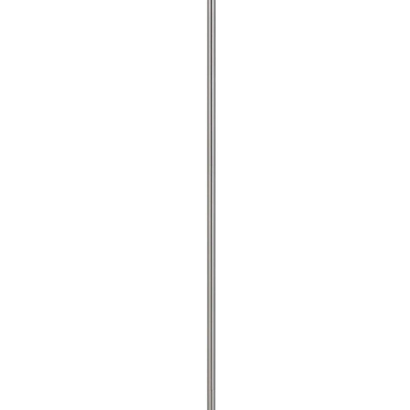 Sie 59 Inch Floor Lamp, Gray Linen Shade, Round Base, Silver Metal Pole
