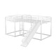 preview thumbnail 23 of 24, Full and Twin Size L-Shaped Bunk Bed with Slide, Short Ladder, and Safety Guardrails, Perfect for Kids and Guests, Black
