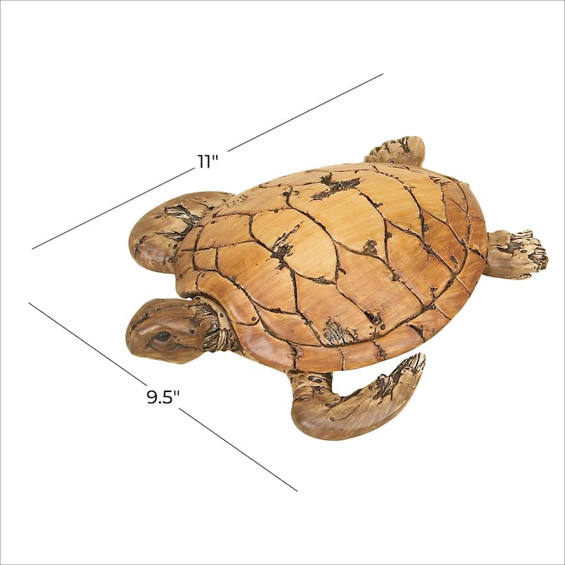 Polystone Turtle Decorative Sculpture - Brown - Roche River Decor