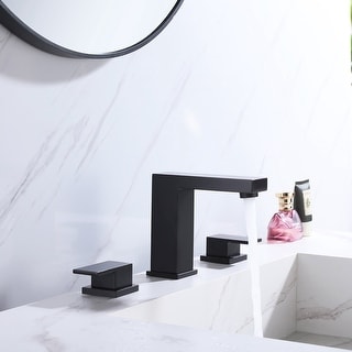 3-Piece Matte Black Bathroom Double Handle Faucet Set - Bed Bath & Beyond - 38295815