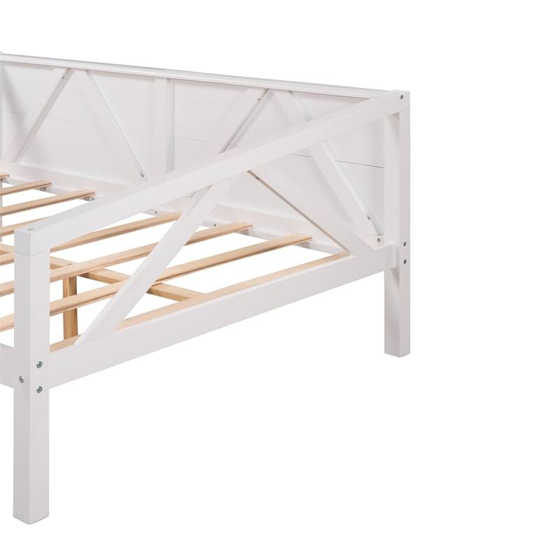 Merax Rustic Style Wood Daybed with Wood Slat Support